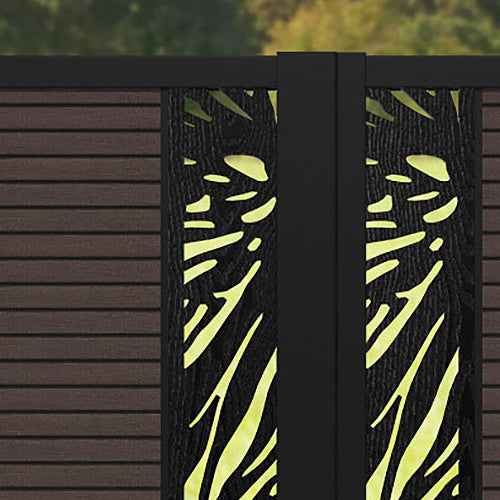 Hudson Poppy Straight Top Driveway Gate - Mid Brown - Middle Screen