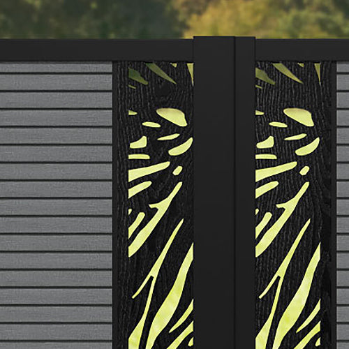 Hudson Poppy Straight Top Driveway Gate - Mid Grey - Middle Screen