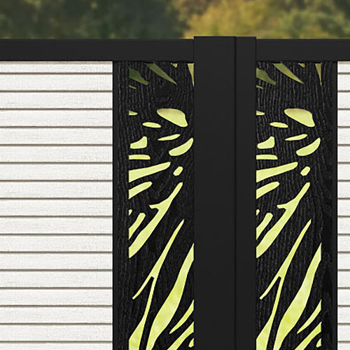 Hudson Poppy Straight Top Driveway Gate - Light Stone - Middle Screen