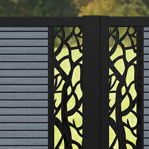 Hudson Twilight Straight Top Driveway Gate - Anthracite - Middle Screen