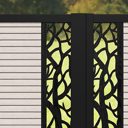 Hudson Twilight Straight Top Driveway Gate - Mid Stone - Middle Screen