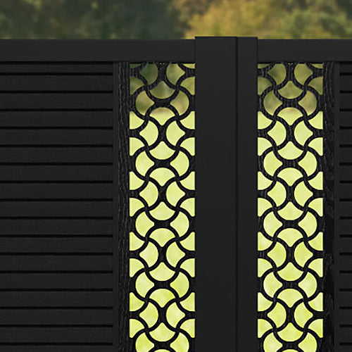 Hudson Vida Straight Top Driveway Gate - Black - Middle & End Screen