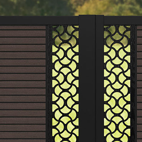 Hudson Vida Straight Top Driveway Gate - Mid Brown - Middle & End Screen