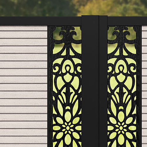 Hudson Windsor Straight Top Driveway Gate - Mid Stone - Middle & End Screen