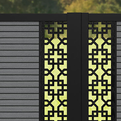 Hudson Zaria Straight Top Driveway Gate - Mid Grey - Middle Screen