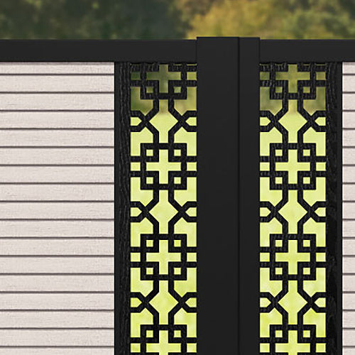 Hudson Zaria Straight Top Driveway Gate - Mid Stone - Middle Screen