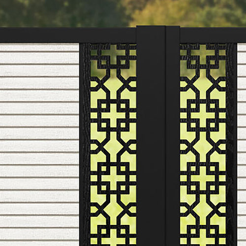 Hudson Zaria Straight Top Driveway Gate - Light Stone - Middle & End Screen