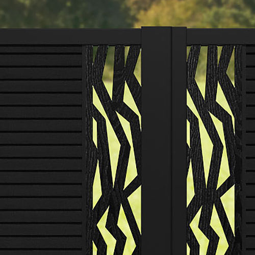 Hudson Zenith Straight Top Driveway Gate - Black - Middle & End Screen