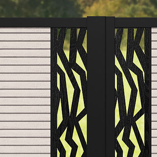 Hudson Zenith Straight Top Driveway Gate - Mid Stone - Middle & End Screen