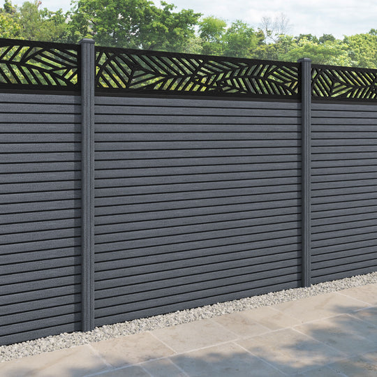Hudson Habitat Fence Panel - Anthracite - with our composite posts