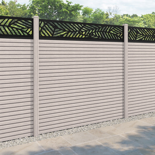 Hudson Habitat Fence Panel - Mid Stone - with our composite posts