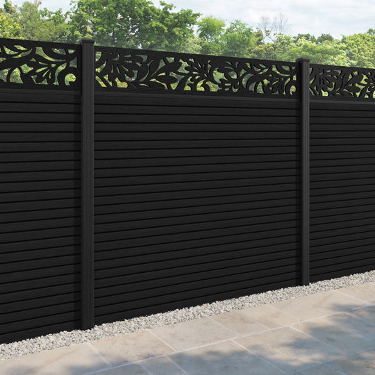 Hudson Heritage Fence Panel - Black - with our composite posts