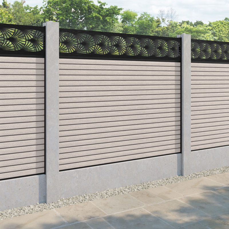 Hudson Laurel Fence Panel - Mid Stone - for existing concrete posts