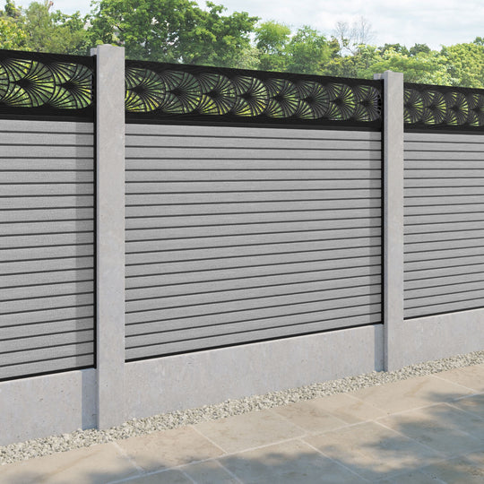 Hudson Laurel Fence Panel - Light Grey - for existing concrete posts