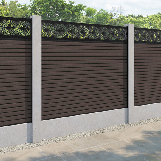 Hudson Laurel Fence Panel - Mid Brown - for existing concrete posts