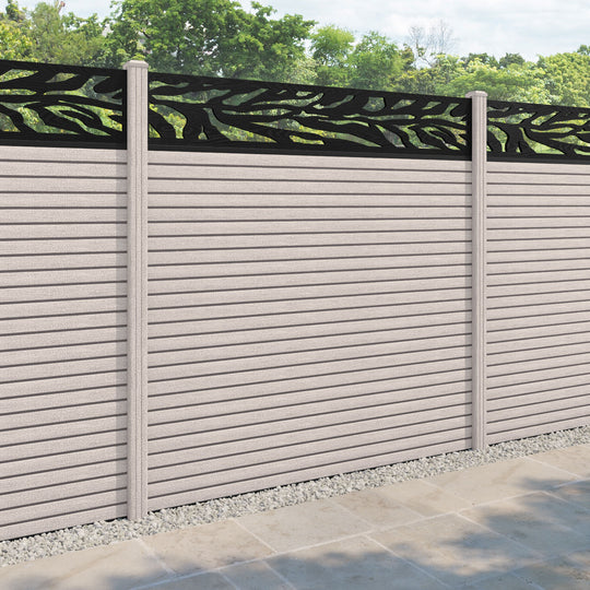 Hudson Malawi Fence Panel - Mid Stone - with our composite posts
