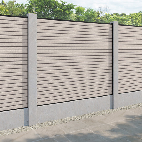 Hudson Fence Panel - Mid Stone - for existing concrete posts