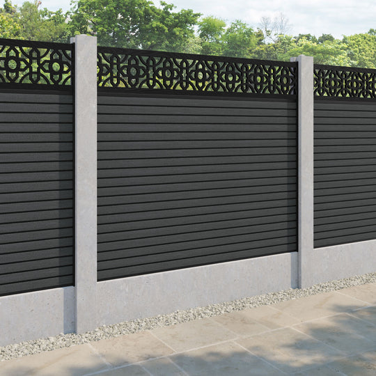 Hudson Nabila Fence Panel - Dark Grey - for existing concrete posts