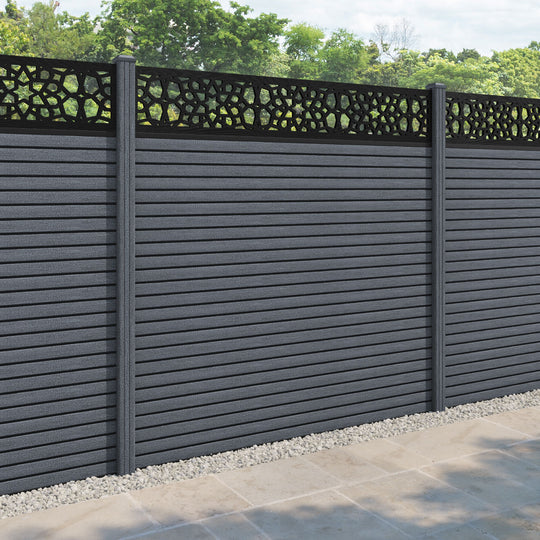 Hudson Nazira Fence Panel - Anthracite - with our composite posts