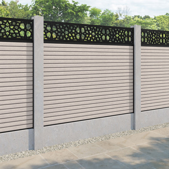 Hudson Nazira Fence Panel - Mid Stone - for existing concrete posts