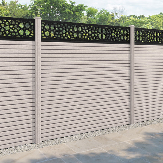 Hudson Nazira Fence Panel - Mid Stone - with our composite posts