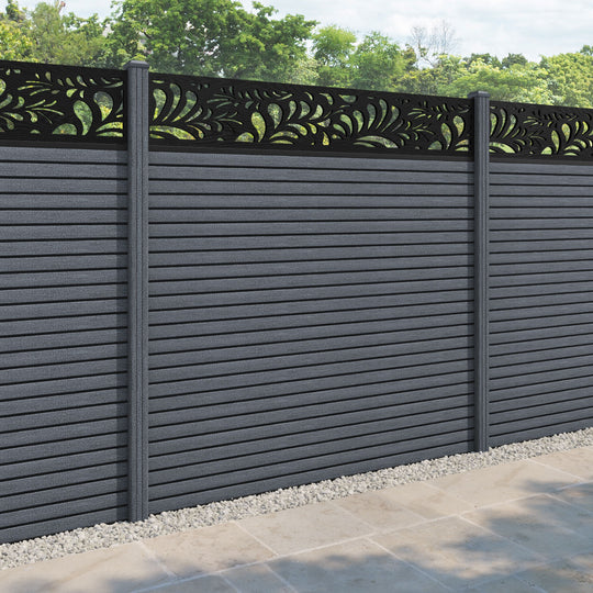 Hudson Petal Fence Panel - Anthracite - with our composite posts