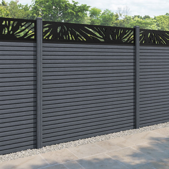 Hudson Poppy Fence Panel - Anthracite - with our composite posts