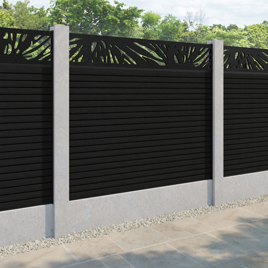 Hudson Poppy Fence Panel - Black - for existing concrete posts