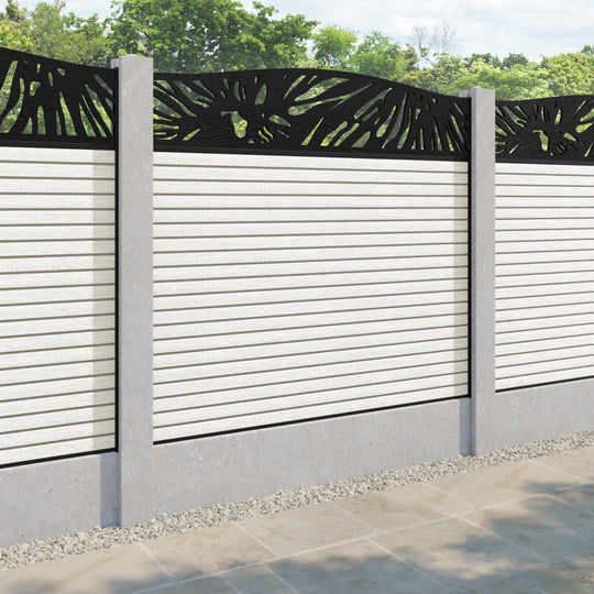Hudson Poppy Curved Top Fence Panel - Light Stone - for existing concrete posts