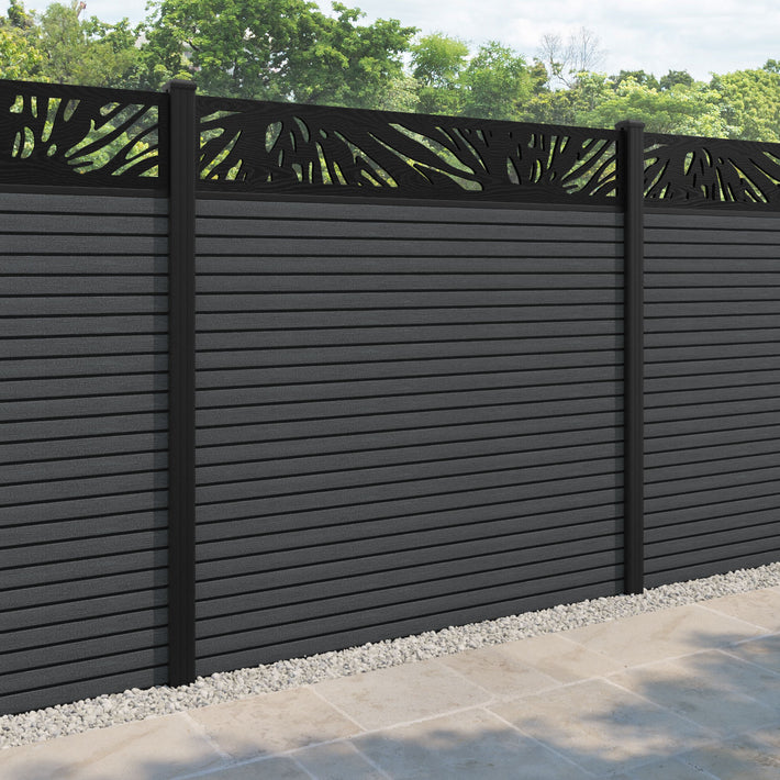 Hudson Poppy Fence Panel - Dark Grey - with our aluminium posts