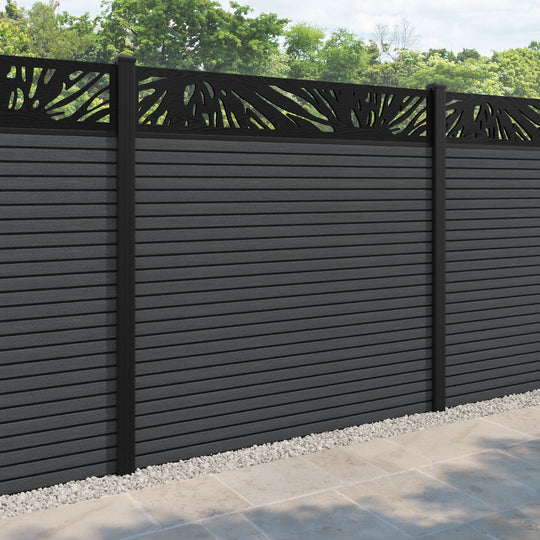 Hudson Poppy Fence Panel - Dark Grey - with our aluminium posts