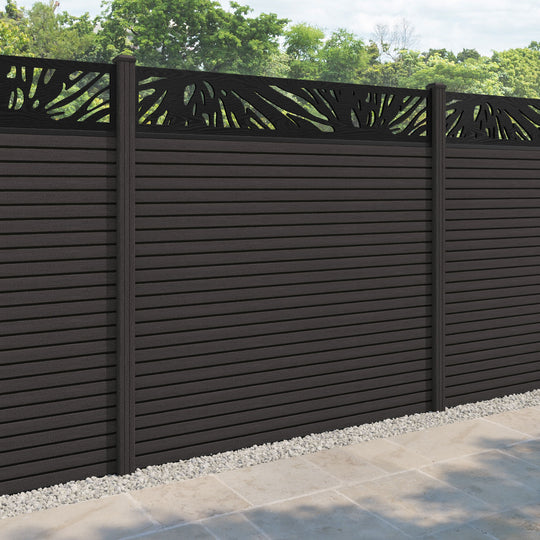 Hudson Poppy Fence Panel - Dark Oak - with our composite posts
