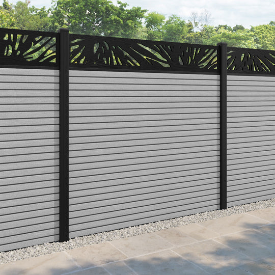 Hudson Poppy Fence Panel - Light Grey - with our aluminium posts