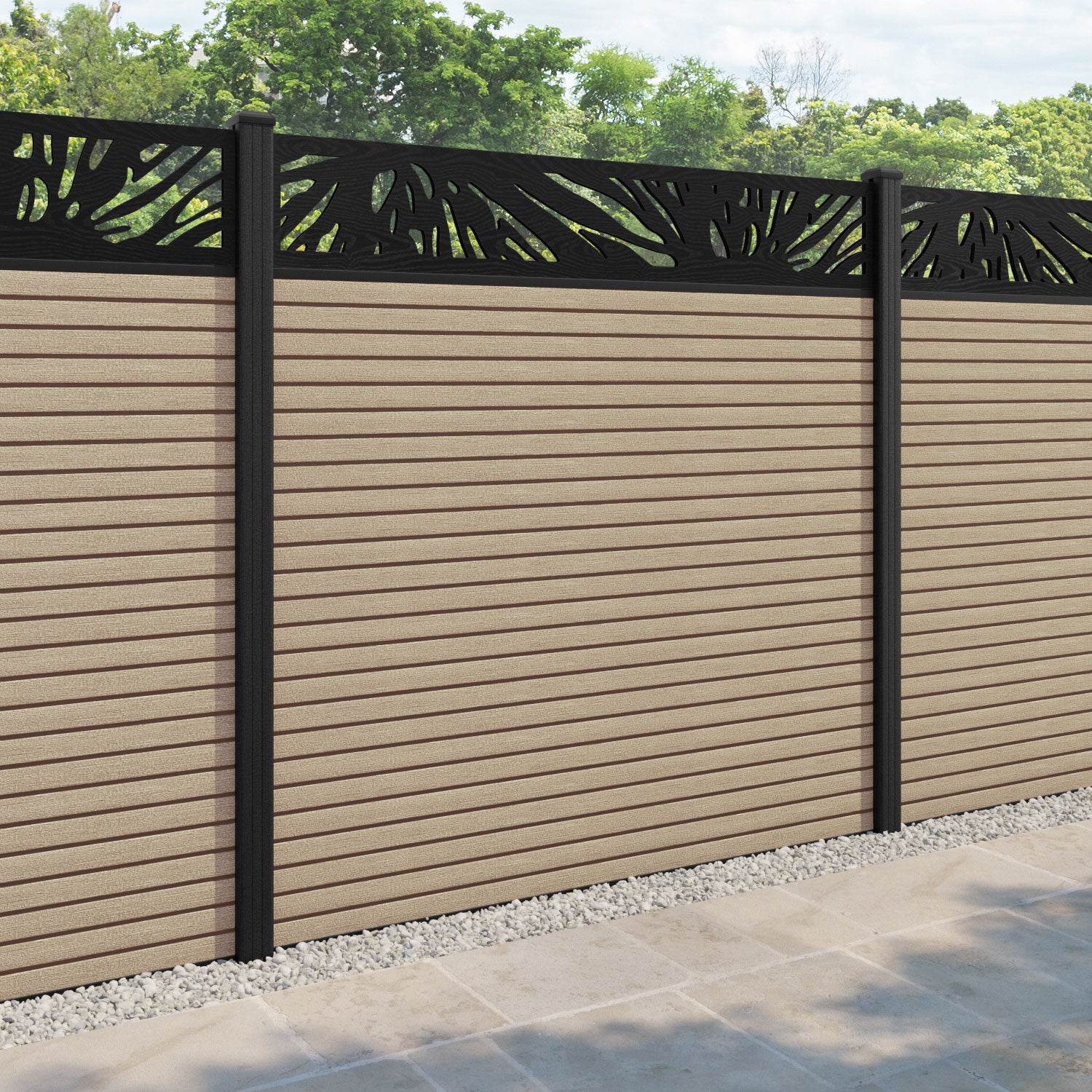 Hudson Poppy Fence Panel - Light Oak - with our composite posts