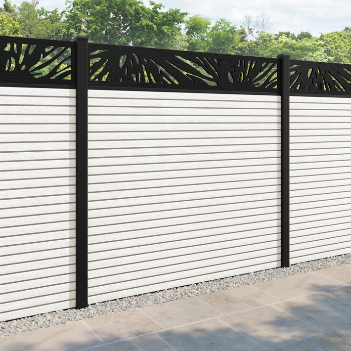 Hudson Poppy Fence Panel - Light Stone - with our aluminium posts