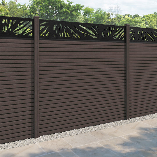 Hudson Poppy Fence Panel - Mid Brown - with our composite posts