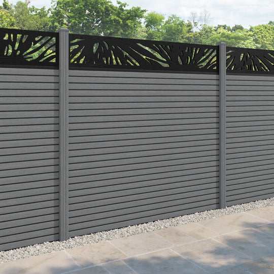 Hudson Poppy Fence Panel - Mid Grey - with our composite posts