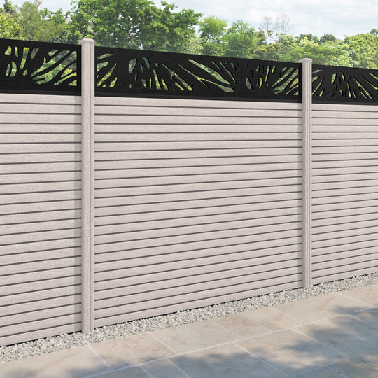 Hudson Poppy Fence Panel - Mid Stone - with our composite posts
