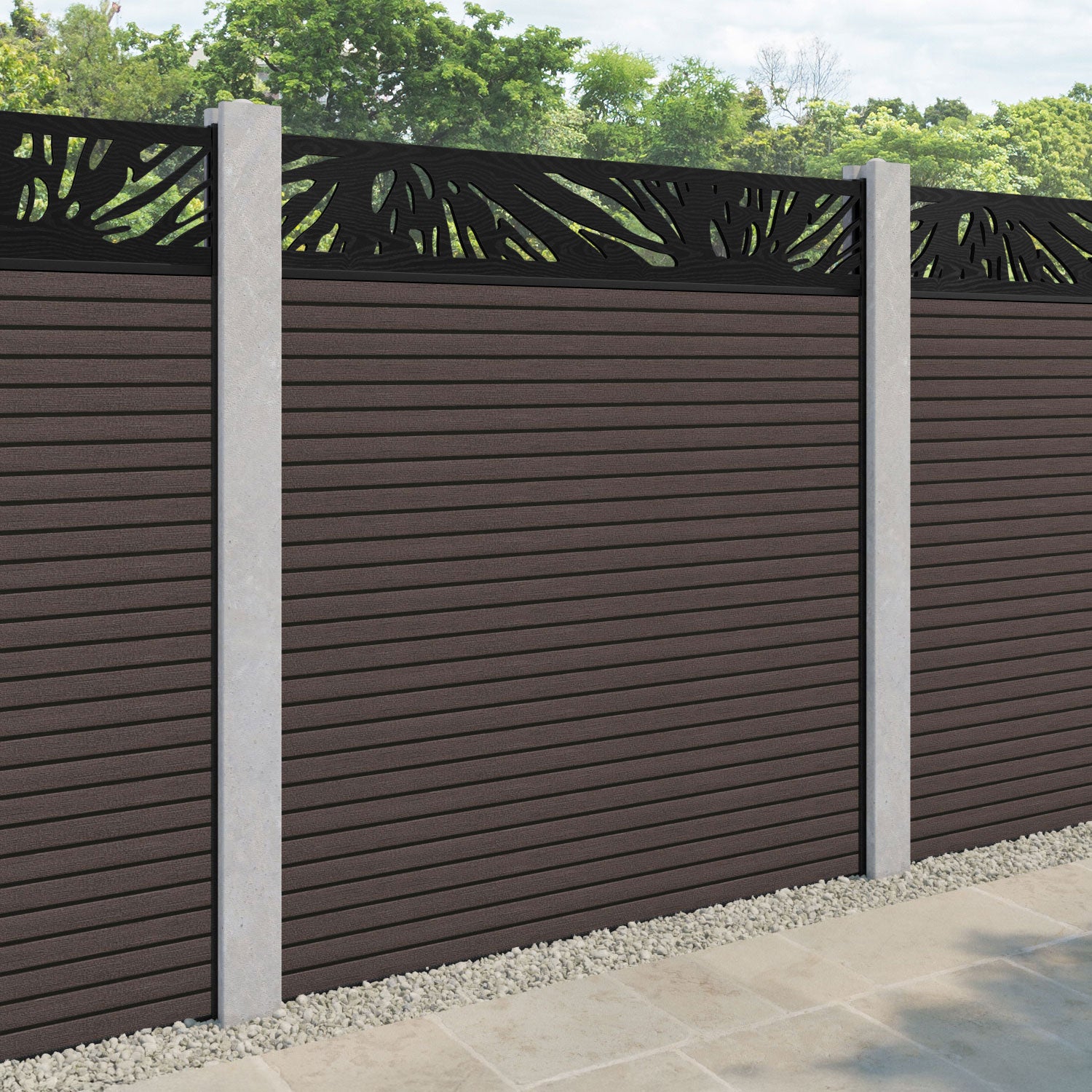 Hudson Poppy Fence Panel - Mid Brown - for existing concrete posts