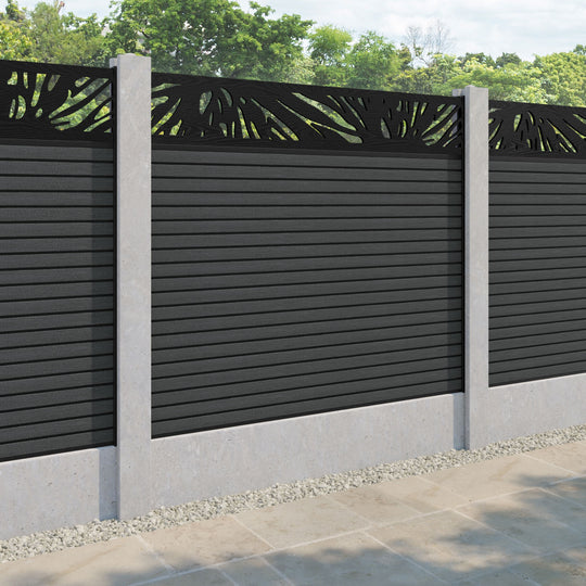 Hudson Poppy Fence Panel - Dark Grey - for existing concrete posts