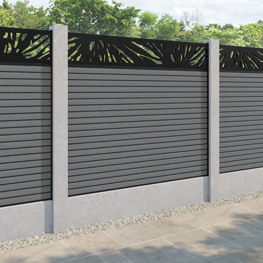 Hudson Poppy Fence Panel - Mid Grey - for existing concrete posts