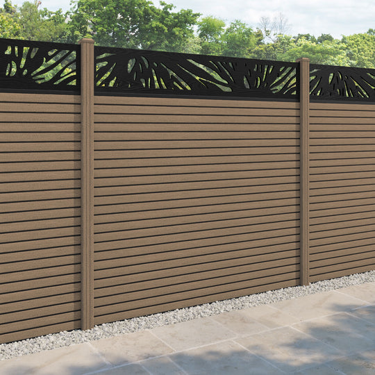 Hudson Poppy Fence Panel - Teak - with our composite posts