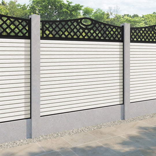 Hudson Oxford Curved Top Fence Panel - Light Stone - for existing concrete posts