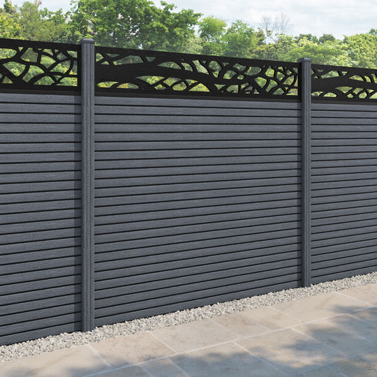 Hudson Twilight Fence Panel - Anthracite - with our composite posts