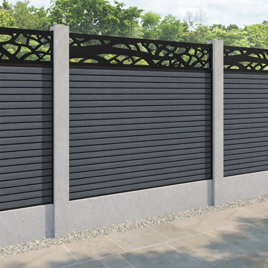 Hudson Twilight Fence Panel - Anthracite - for existing concrete posts