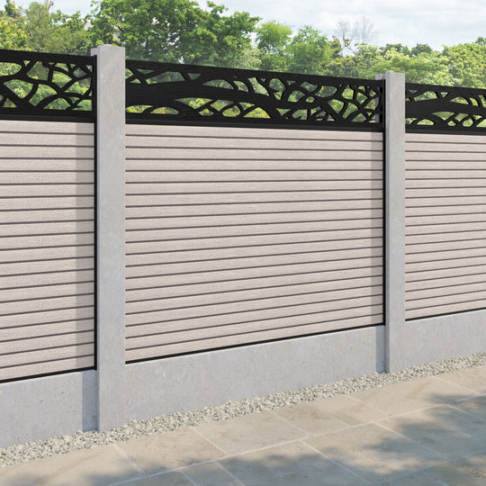 Hudson Twilight Fence Panel - Mid Stone - for existing concrete posts