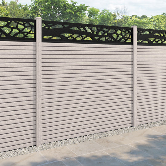 Hudson Twilight Fence Panel - Mid Stone - with our composite posts