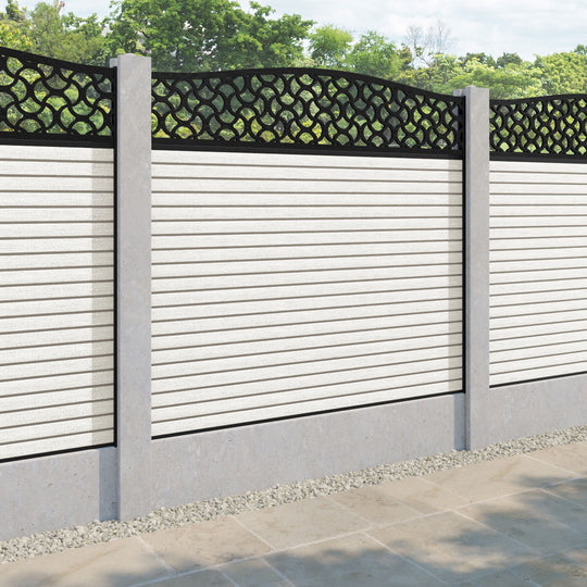 Hudson Vida Curved Top Fence Panel - Light Stone - for existing concrete posts
