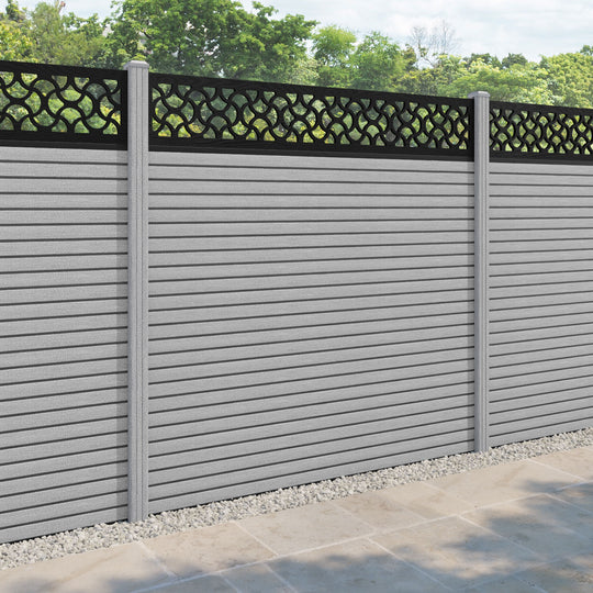 Hudson Vida Fence Panel - Light Grey - with our composite posts
