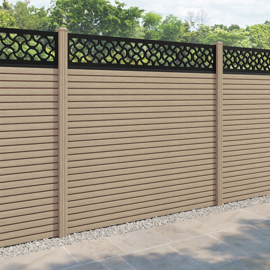 Hudson Vida Fence Panel - Light Oak - with our composite posts